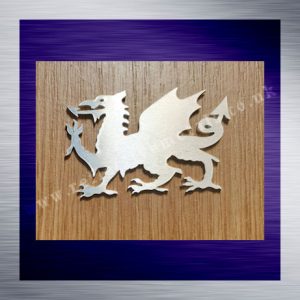 A Welsh Dragon laser cut from 1.5mm aluminium