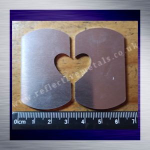 Large Dog Tag Set With Heart Cut Out